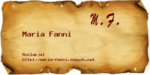 Maria Fanni névjegykártya